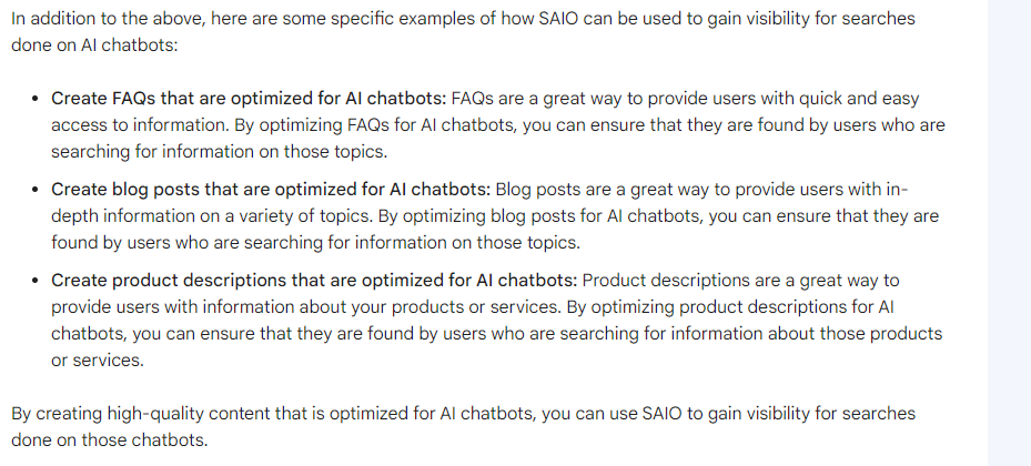 Bard SAIO Content Tips 102323